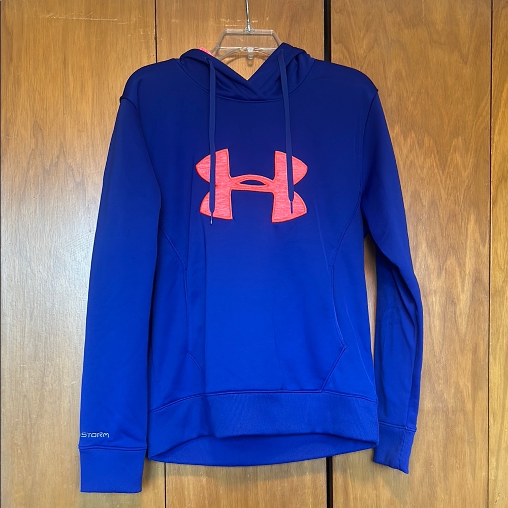 Under Armour Purple/Blue Hoodie with Pink Logo and “Just Ride” Decal